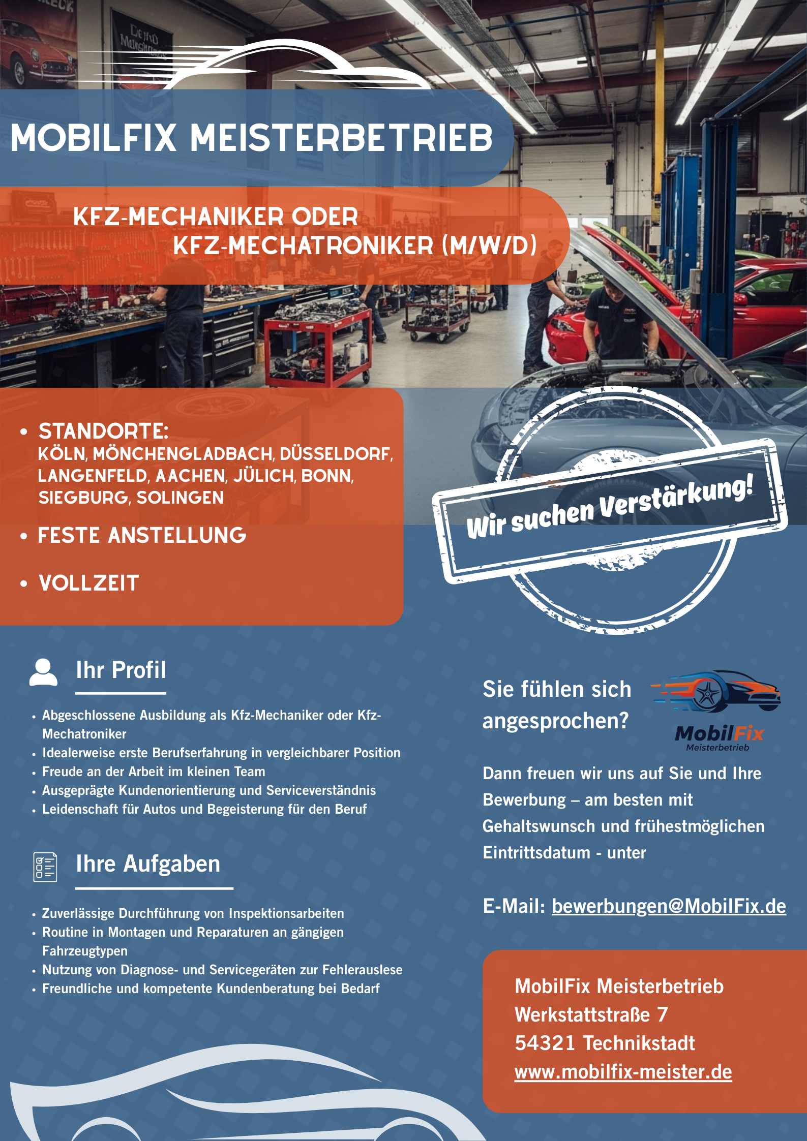 MobilFix Flyer Rückseite Design Printmedien